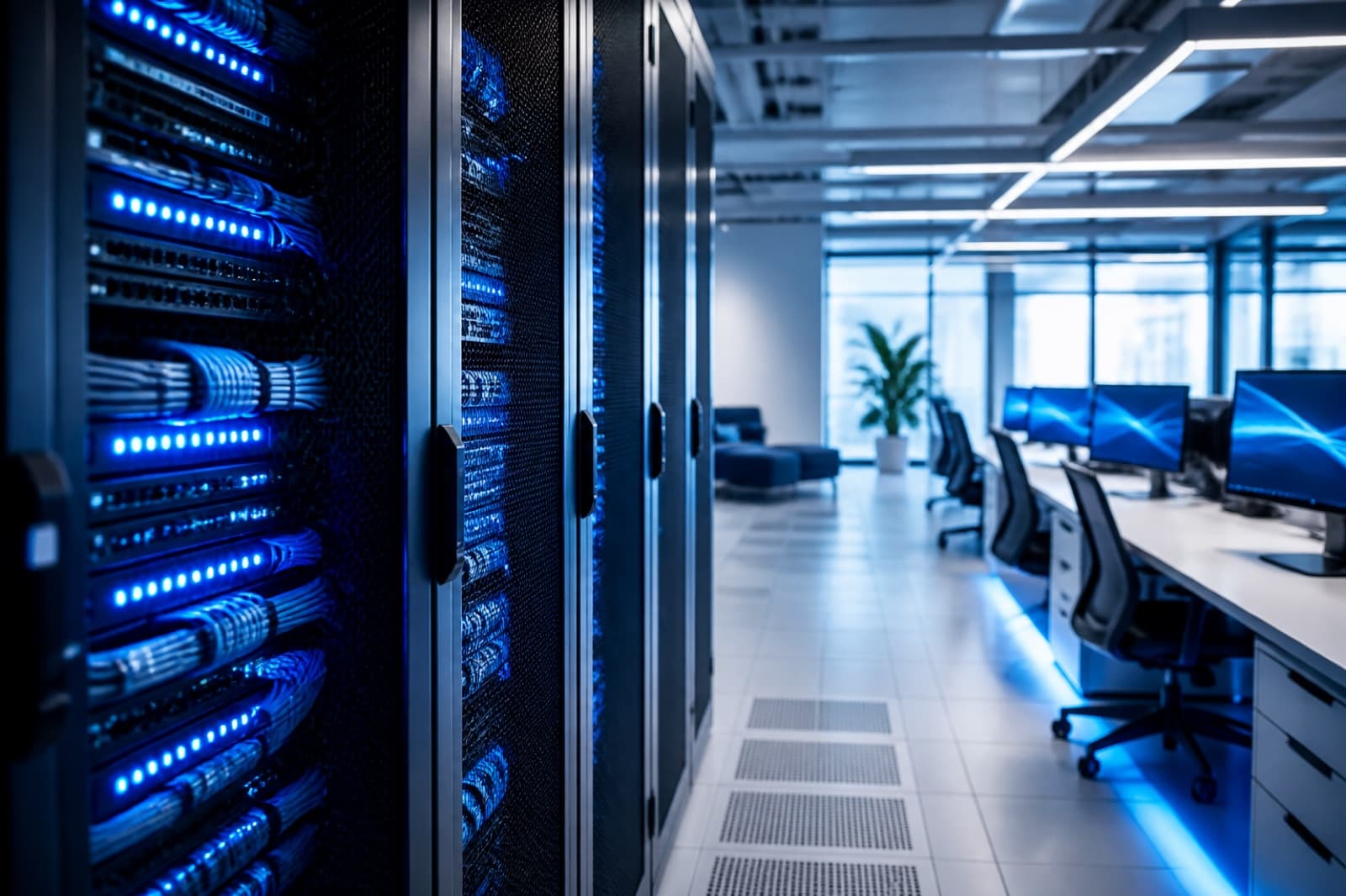 Rack de servidores e infraestructura IT empresarial